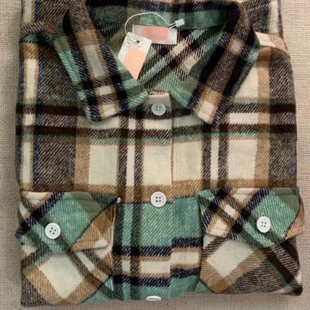 PLAID LONG SLEEVE JACKET - Picture 2 of 3